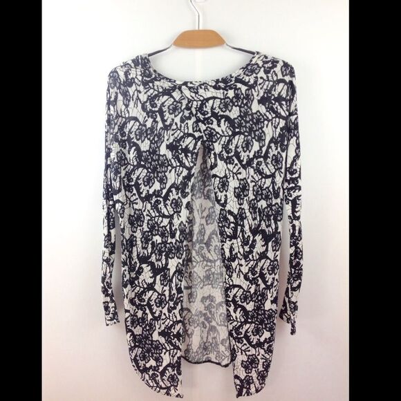 Wilfred Rayon Lace Print La Rivière Long Sleeve w/Open Back Size S - Picture 3 of 7